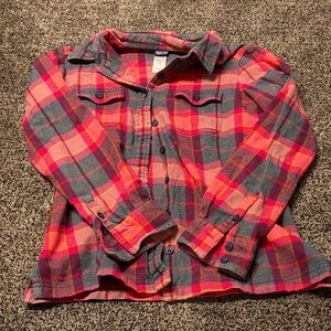 Patagonia Button Down in Red, Pink, and Gray